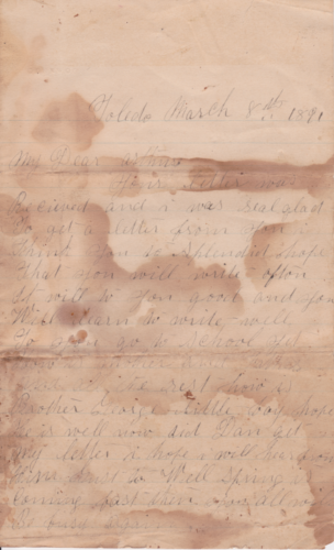 Letter Between Emma Hochradel and Arthur Hochradel