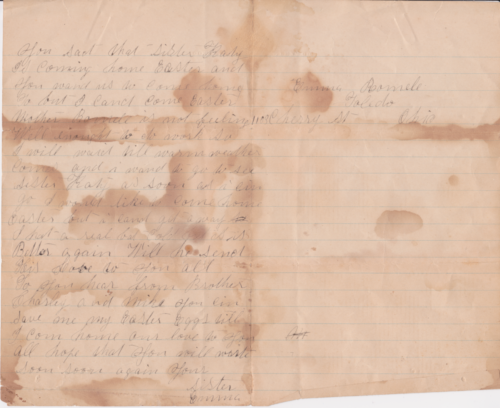 Letter Between Emma Hochradel and Arthur Hochradel