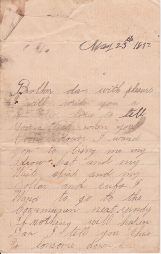Letter from Gustav Hochradel to Dan Hochradel