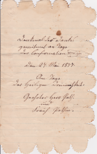 Letter from Johanna Katharina